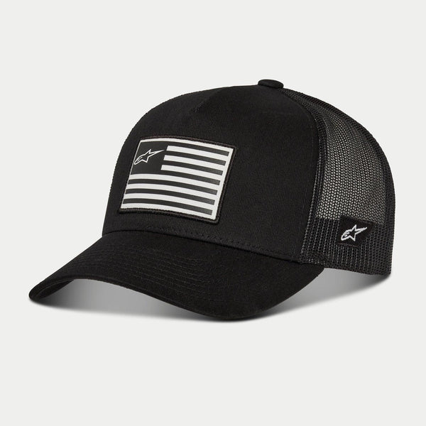 Alpinestars Hat Flag Snapback Black/Black One Size – 1211-81013-1010-OS - MxProStoreParts