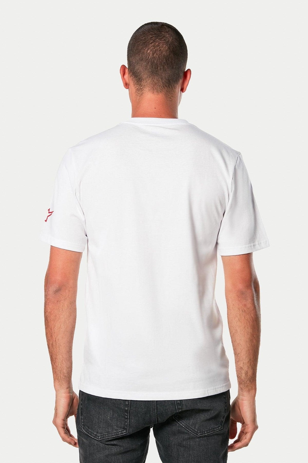 Alpinestars Linear Wordmark 2.0 CSF T-Shirt Blanc Rouge Noir - MxProStoreParts