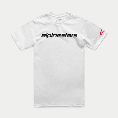 Alpinestars Linear Wordmark 2.0 CSF T-Shirt Blanc Rouge Noir - MxProStoreParts