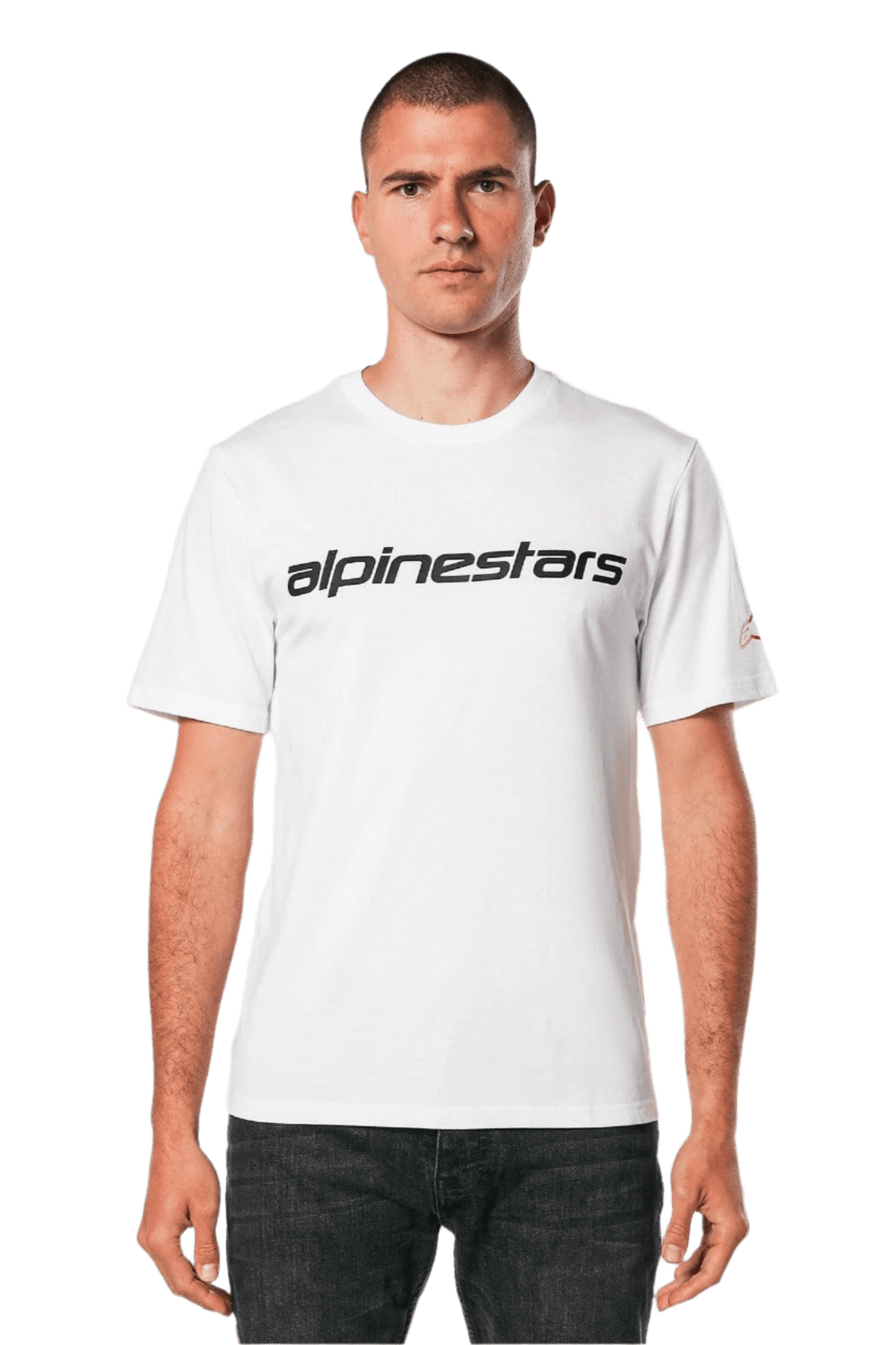 Alpinestars Linear Wordmark 2.0 CSF T-Shirt Blanc Rouge Noir - MxProStoreParts