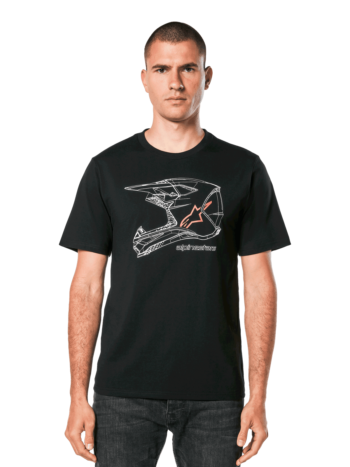 Alpinestars Casco MX CSF Camiseta de Manga Corta Negra - MxProStoreParts