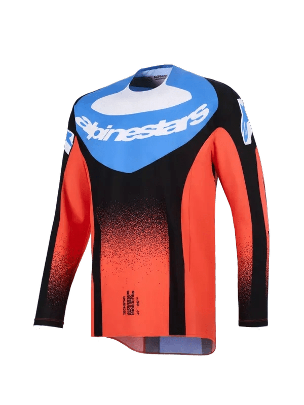 Alpinestars Techstar Knif Maillot MX – Orange / Noir / Bleu - MxProStoreParts