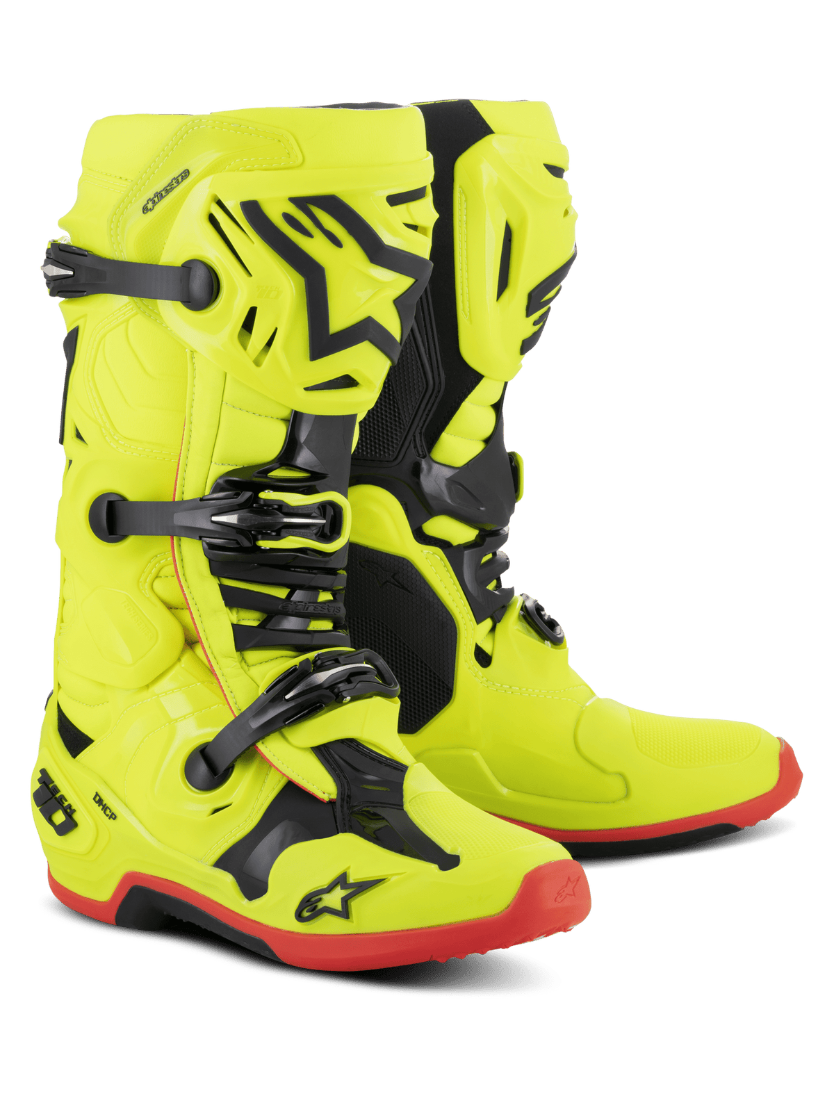 Alpinestars Tech 10 Botas de cross – Amarillo Fluo / Negro / Rojo Fluo - MxProStoreParts