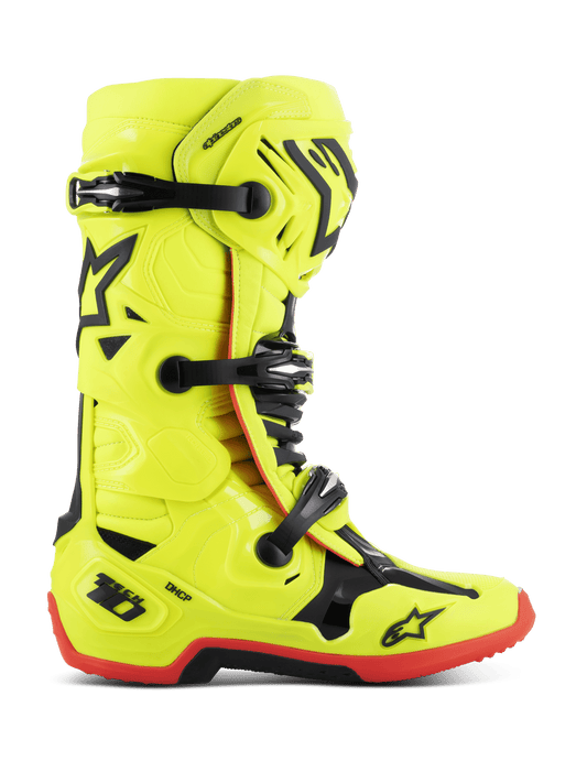 Alpinestars Tech 10 Cross Boots – Fluorescent Yellow / Black / Fluorescent Red