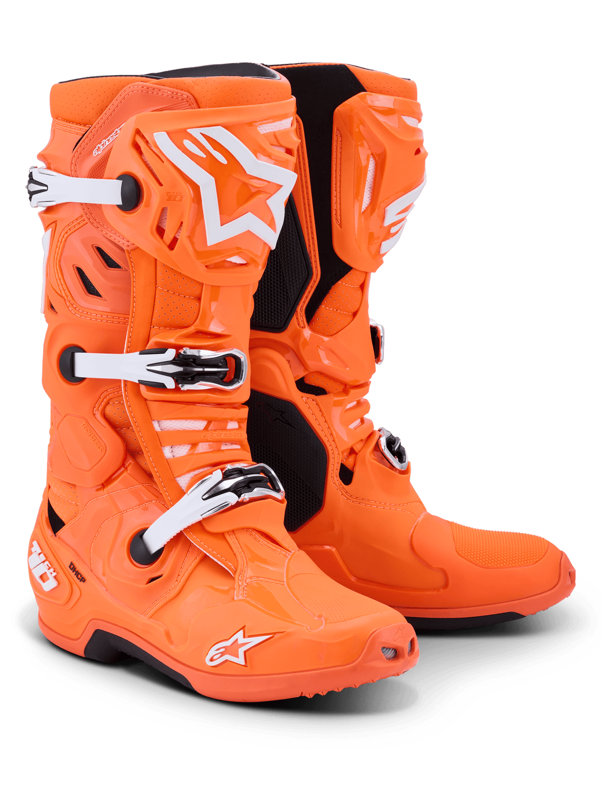 Alpinestars Tech 10 Supervented – Bottes cross – Orange fluo / Noir / Blanc - MxProStoreParts