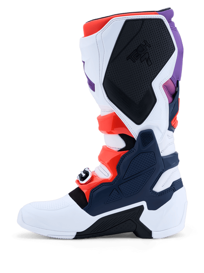 Alpinestars Tech 7 Botas Morado Blanco Azul Oscuro Rojo Fluorescente - MxProStoreParts