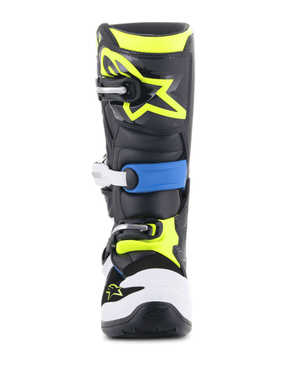 Alpinestars Tech 7S Bottines de Motocross pour Jeunes Noir Bleu Jaune Fluo - MxProStoreParts