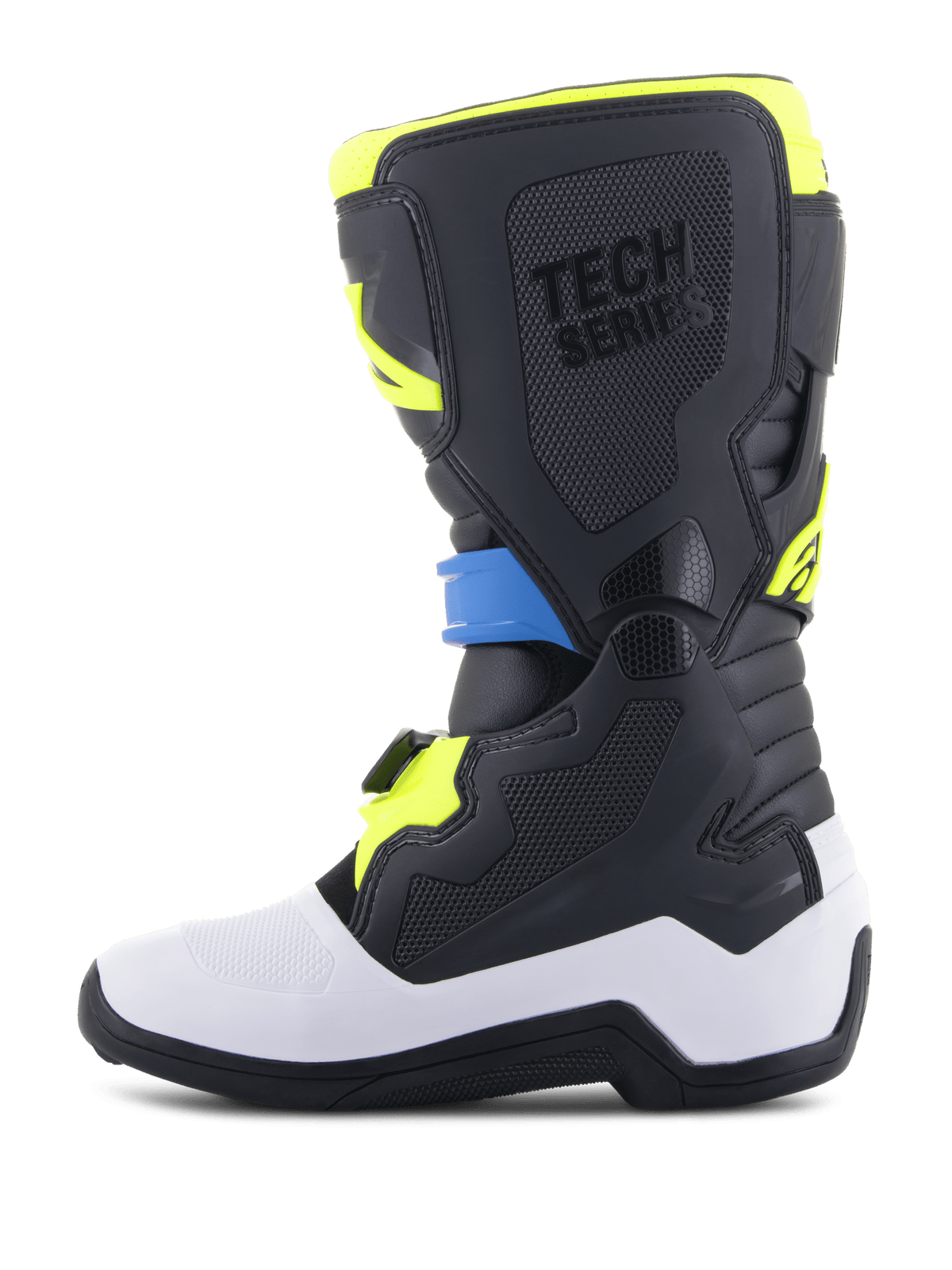 Alpinestars Tech 7S Bottines de Motocross pour Jeunes Noir Bleu Jaune Fluo - MxProStoreParts