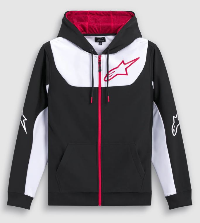 Alpinestars Fleece Session v3 Hoodie Black/White/Red - MxProStoreParts