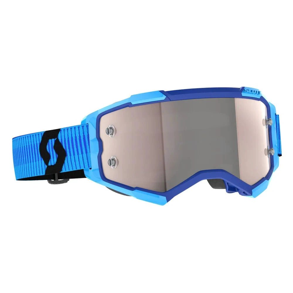 Scott Fury Masque de motocross Bleu / Noir (Lentilles: Chrome Argenté) - MxProStoreParts