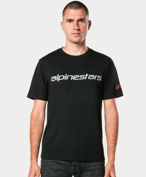 Alpinestars T-Shirt Linear Wordmark 2.0 CSF White/Red/Black - MxProStoreParts