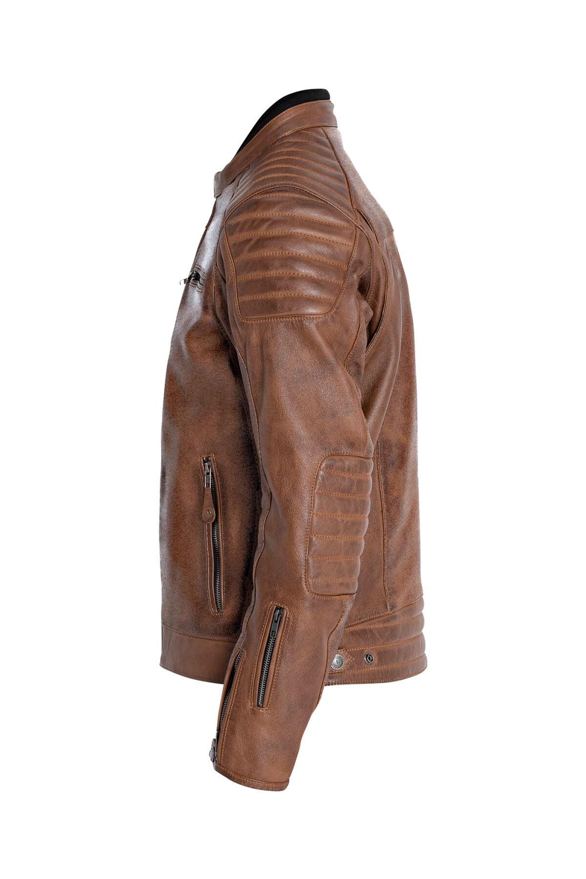 JOHN DOE leren herenjas bruin, maat S