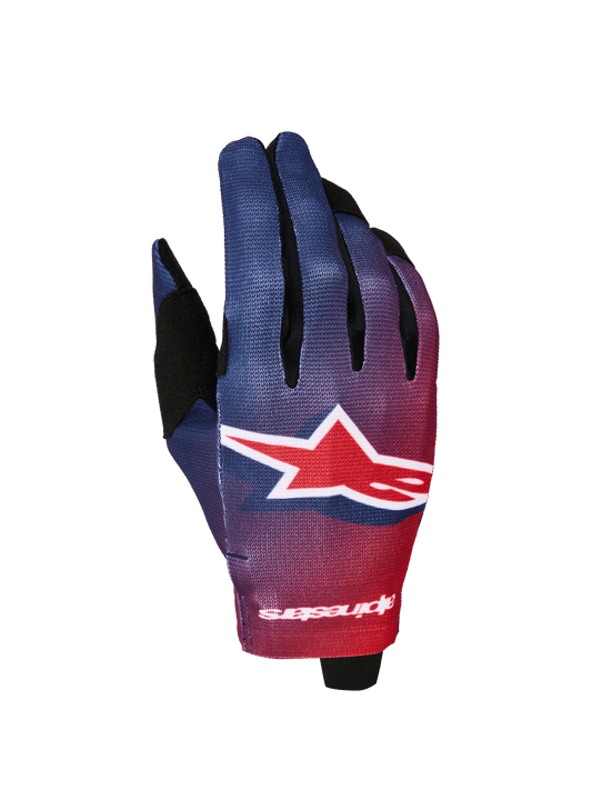 Alpinestars Radar Gants 2027 Rouge Feu et Bleu Foncé