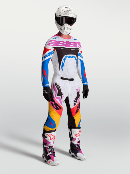 Alpinestars Supertech Dyna Pants 2027 White Blithe Blue Black Purple - MxProStoreParts