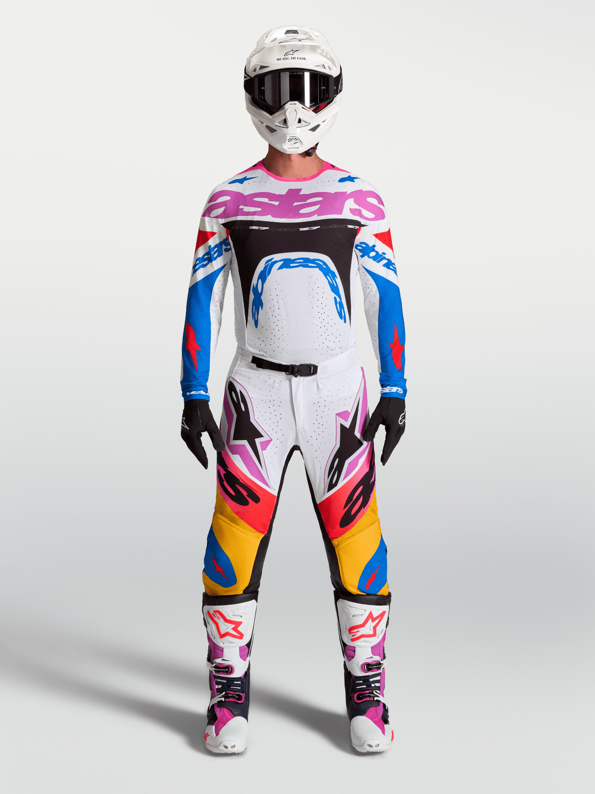 Alpinestars Supertech Dyna Pants 2027 White Blithe Blue Black Purple - MxProStoreParts