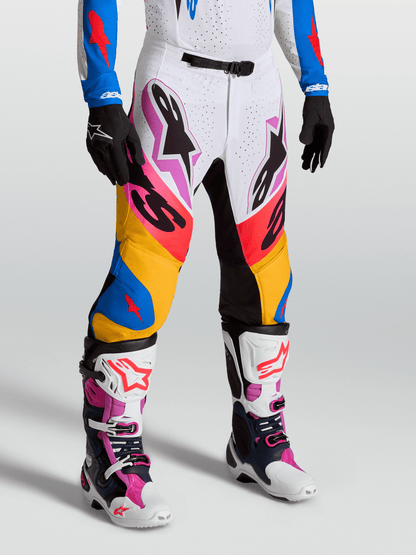 Alpinestars Supertech Dyna Pants 2027 White Blithe Blue Black Purple - MxProStoreParts