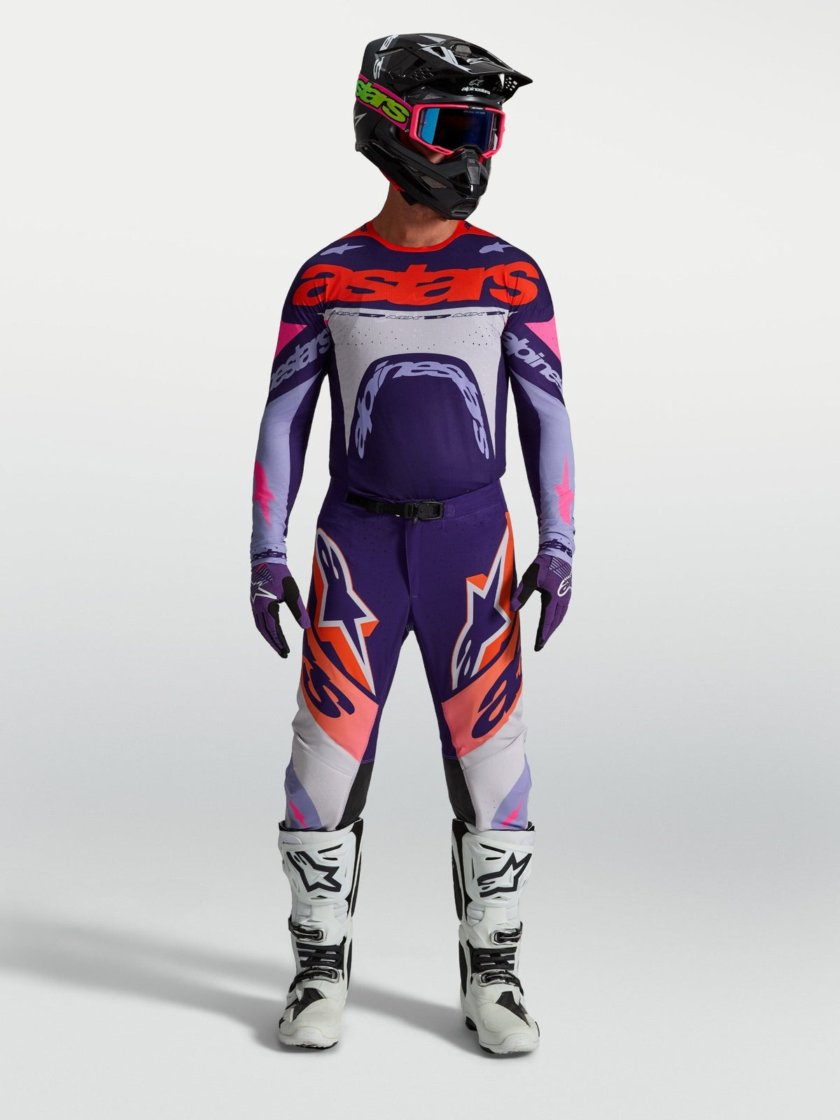 Alpinestars Supertech Dyna Pantalon 2027 Violet Clair Paars Foncé Rose Fluo - MxProStoreParts