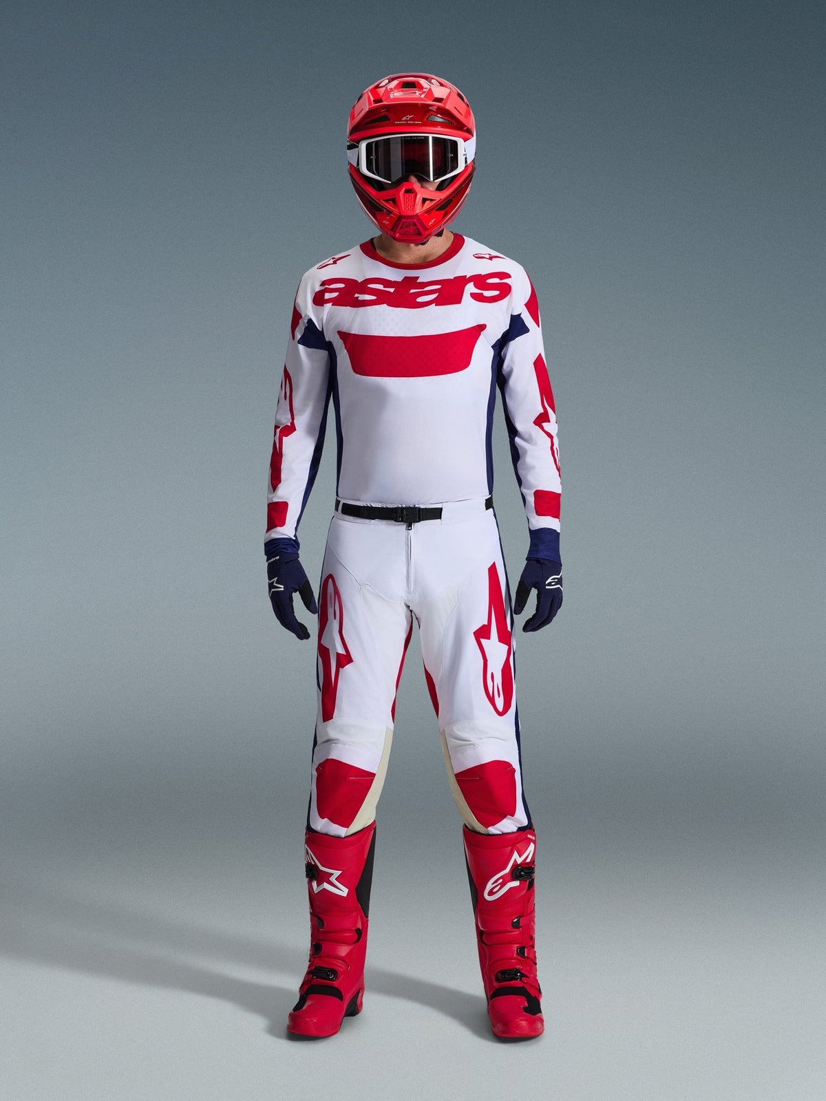 Alpinestars Pantalones Racer Riway Blanco, Azul y Rojo 2026 - MxProStoreParts