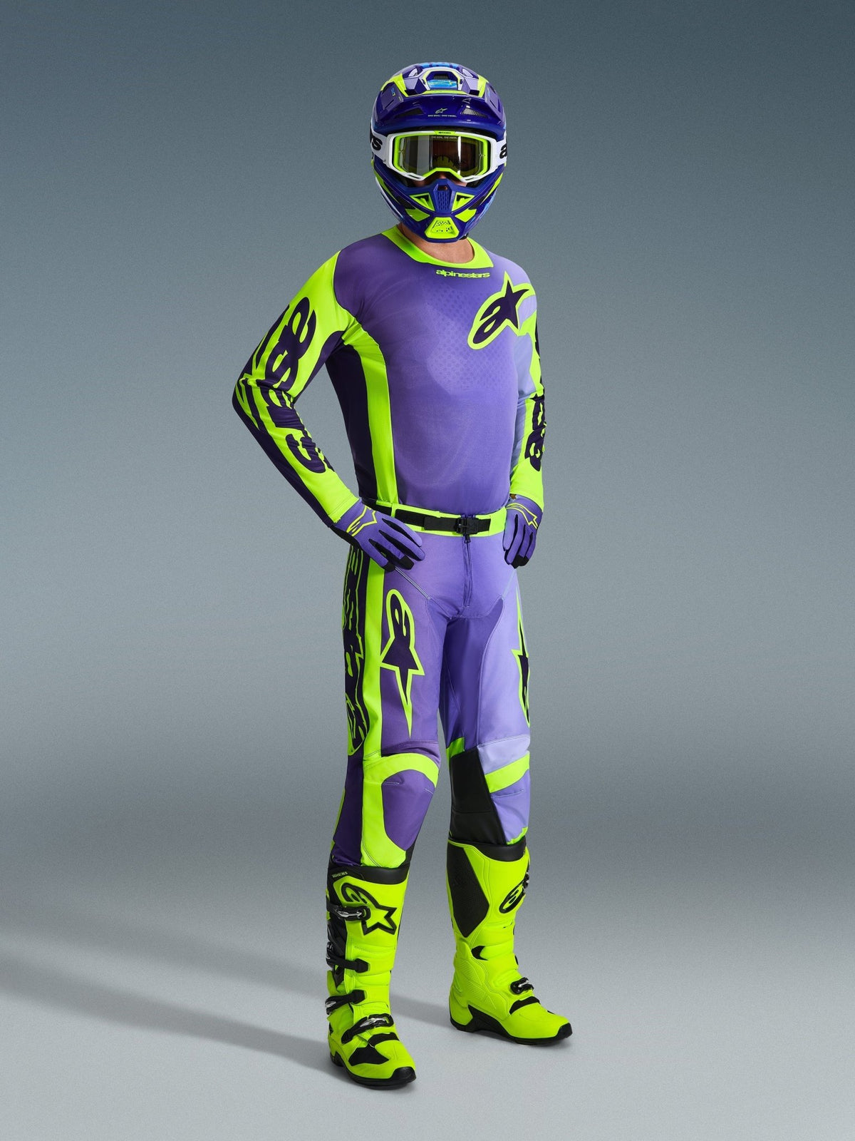 Alpinestars Pantalones Racer Portl 2026 Púrpura y Amarillo Flúo - MxProStoreParts