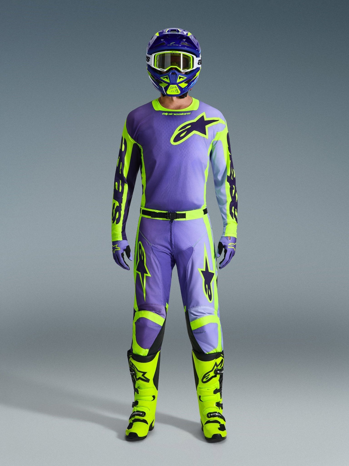 Alpinestars Pantalones Racer Portl 2026 Púrpura y Amarillo Flúo - MxProStoreParts