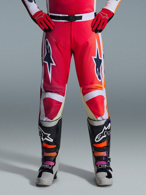 Alpinestars Racer Portl Pantalones Rojo, Gris Claro y Gris Oscuro - MxProStoreParts