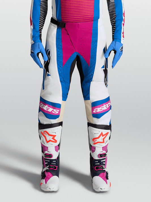 Alpinestars Techstar Maven Pantalón 2027 Blanco Hot Coral Azul Blithe