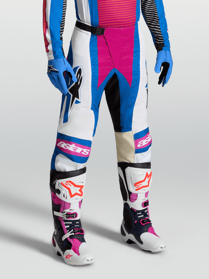 Alpinestars Techstar Maven Pantalón 2027 Blanco Hot Coral Azul Blithe - MxProStoreParts