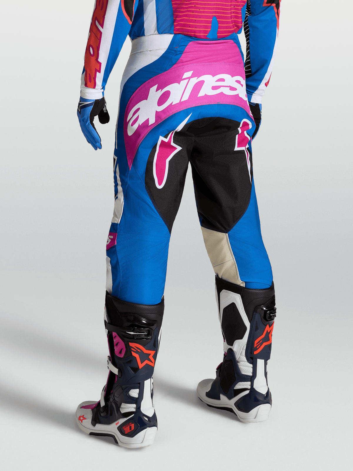 Alpinestars Techstar Maven Pantalón 2027 Blanco Hot Coral Azul Blithe - MxProStoreParts