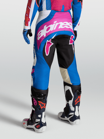 Alpinestars Techstar Maven Pantalón 2027 Blanco Hot Coral Azul Blithe - MxProStoreParts