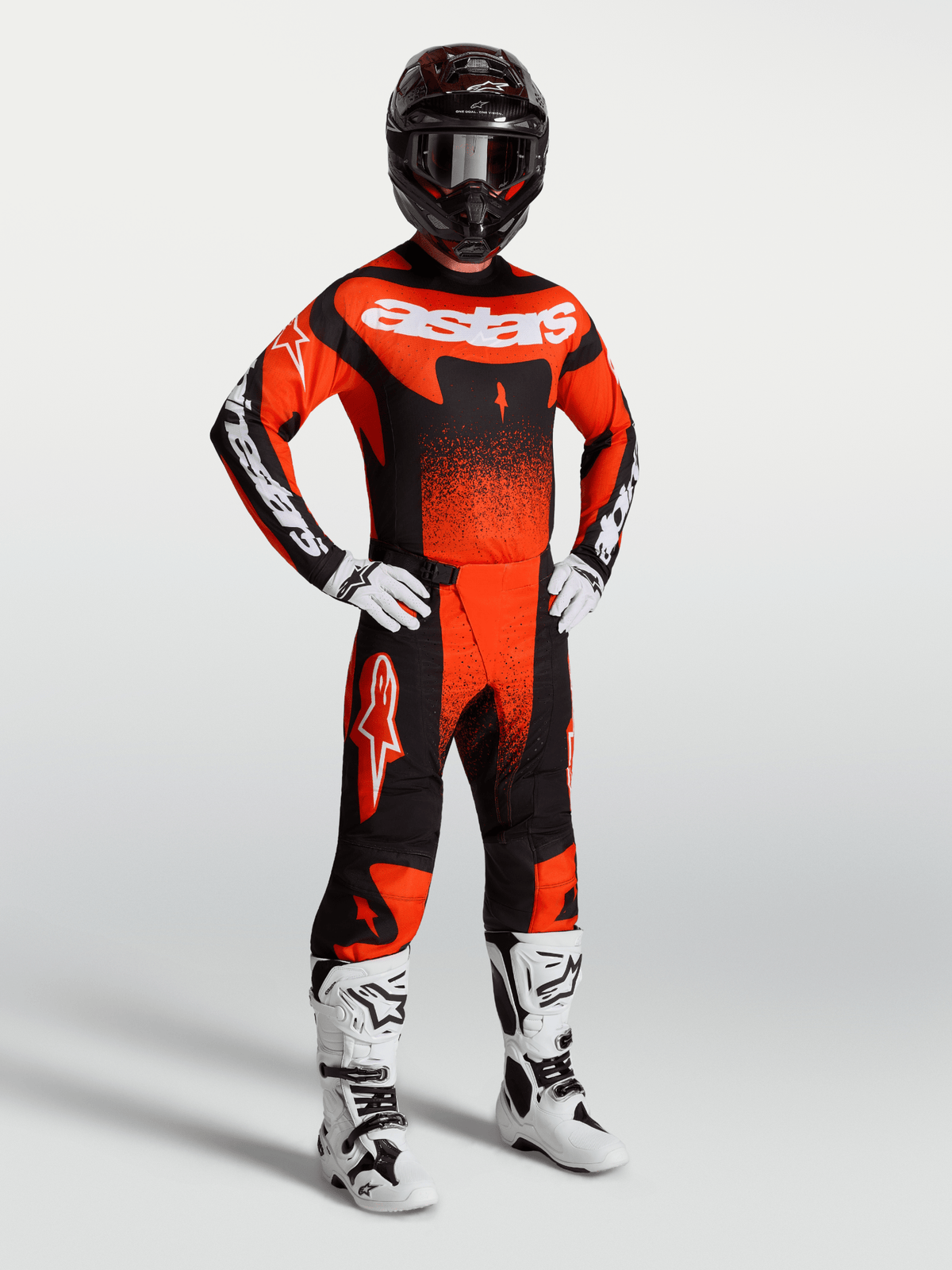 Alpinestars Techstar Swan Trousers 2027 Cardinal Red Black White - MxProStoreParts