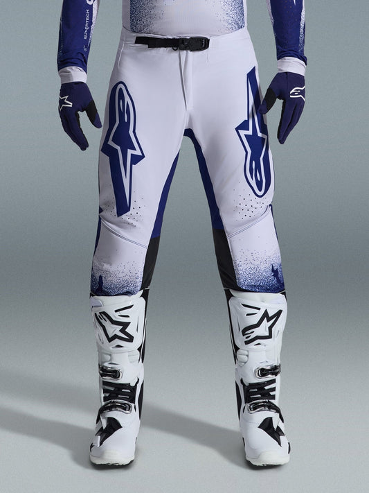 Alpinestars Supertech Scenz Pantalon de Motocross Gris Clair et Bleu Foncé