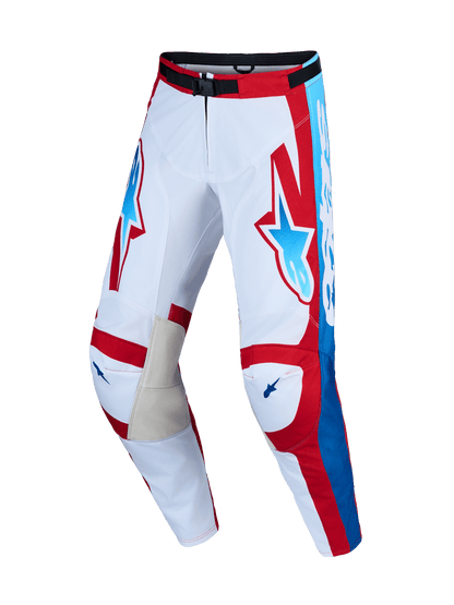 Alpinestars Pantalon Racer Hunt 2027 Blanc, Rouge Feu et Bleu Ucla - MxProStoreParts