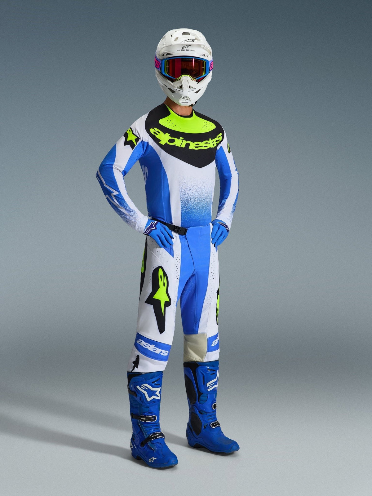 Alpinestars Techstar Knif Pants UCLA Bleu Noir Jaune Fluo - MxProStoreParts