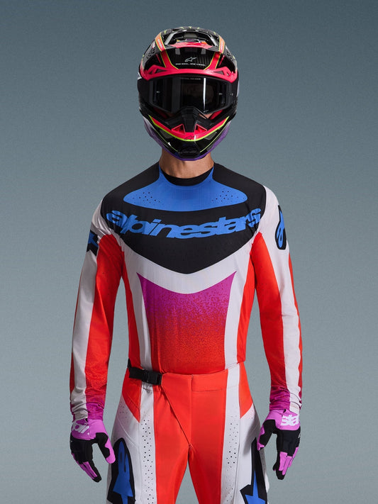 Alpinestars Techstar Jersey 2026 Hellgrau Orange Fluo Schwarz