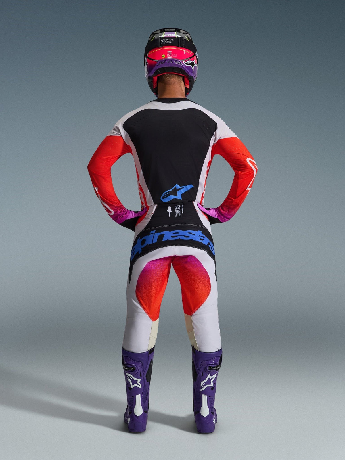 Alpinestars Techstar Maillot 2026 Gris Clair Orange Fluo Noir - MxProStoreParts
