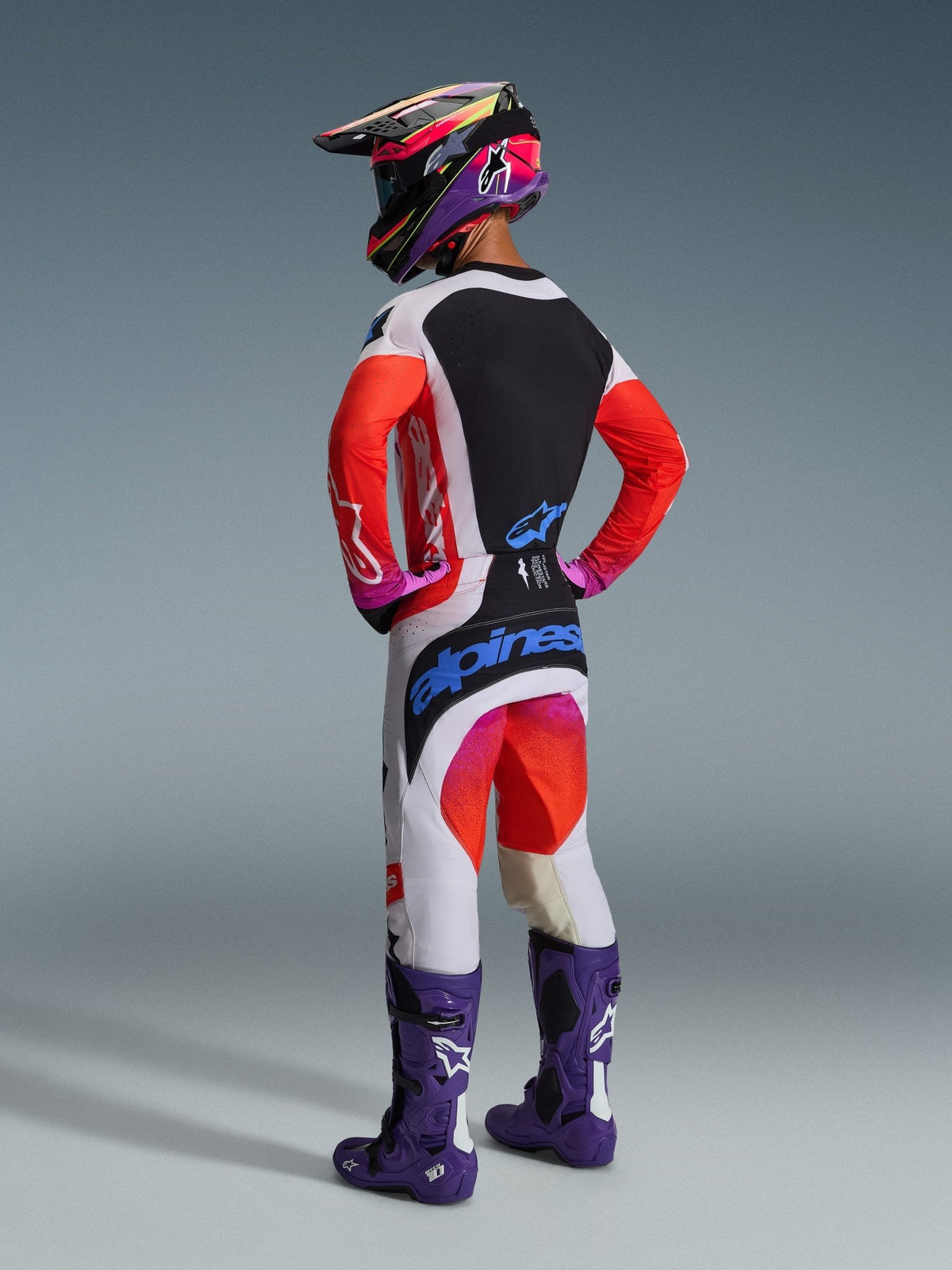 Alpinestars Techstar Maillot 2026 Gris Clair Orange Fluo Noir - MxProStoreParts