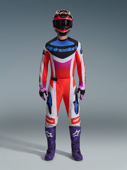 Alpinestars Techstar Maillot 2026 Gris Clair Orange Fluo Noir - MxProStoreParts
