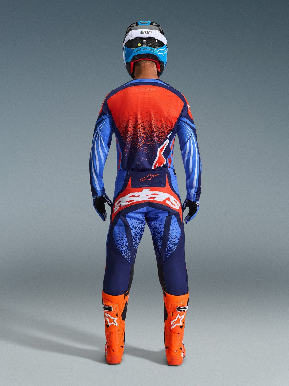 Alpinestars Techstar Nomur Pantalon de Motocross Bleu Foncé, Orange et Bleu UCLA - MxProStoreParts