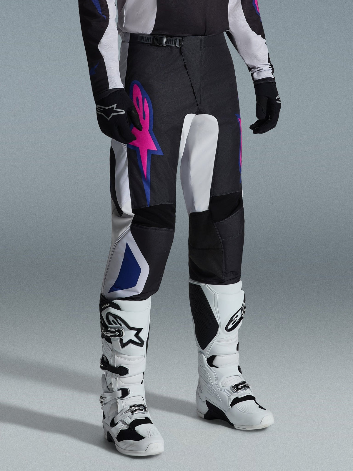 Alpinestars Fluid Grid Pantalon 2026 Panneaux Renforcés Noir Gris Clair Violet - MxProStoreParts