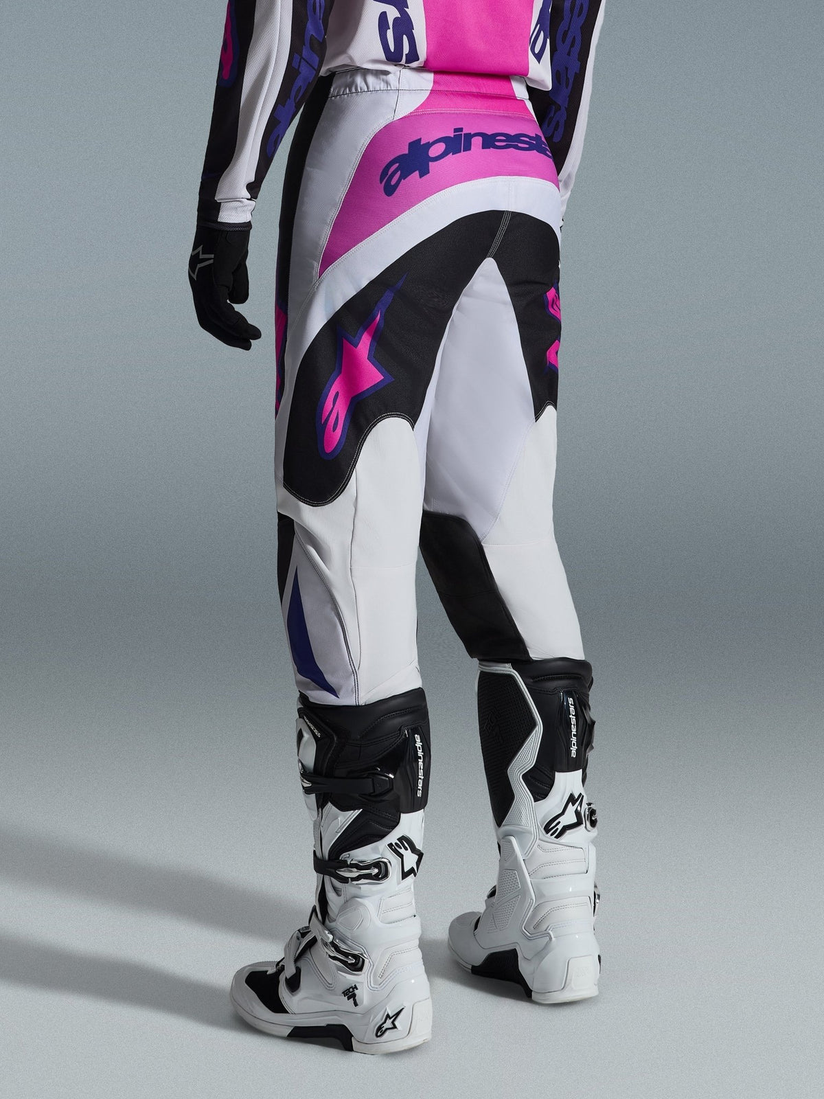Alpinestars Fluid Grid Pantalon 2026 Panneaux Renforcés Noir Gris Clair Violet - MxProStoreParts