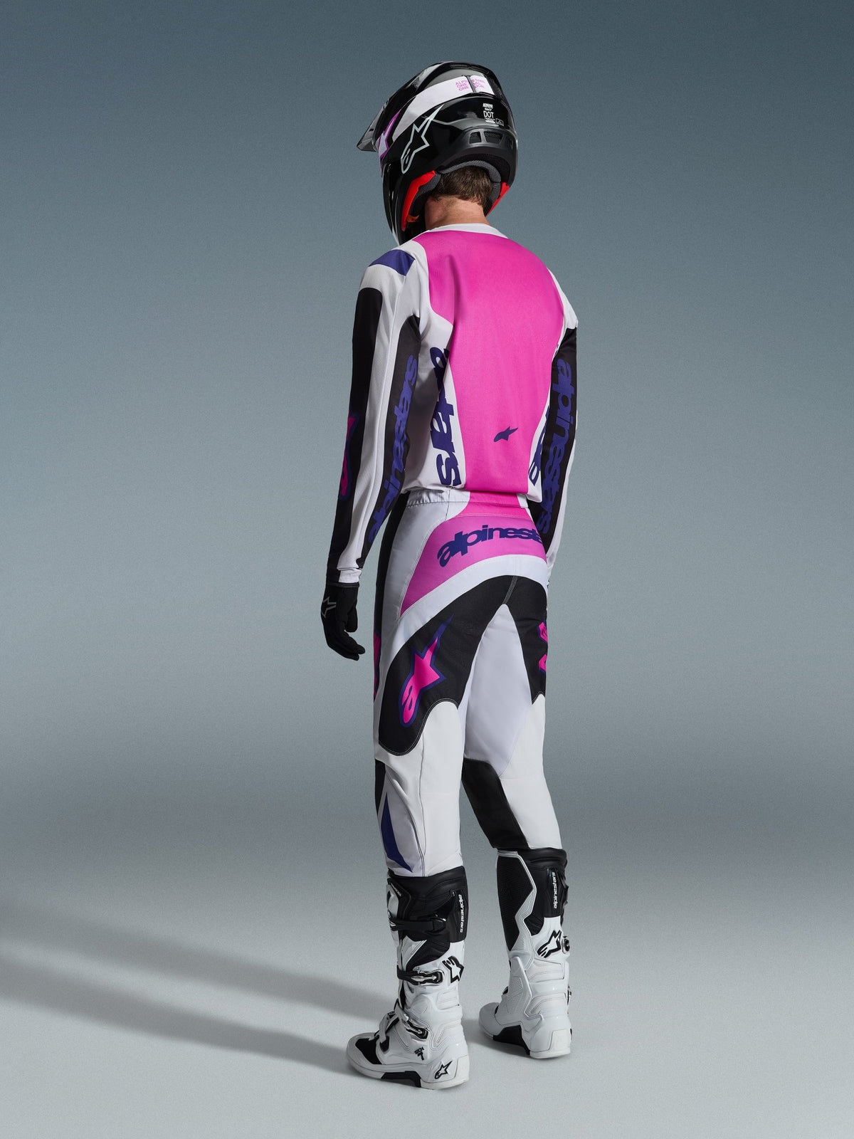 Alpinestars Fluid Grid Pantalon 2026 Panneaux Renforcés Noir Gris Clair Violet - MxProStoreParts