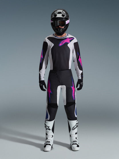 Alpinestars Fluid Grid Pantalon 2026 Panneaux Renforcés Noir Gris Clair Violet - MxProStoreParts