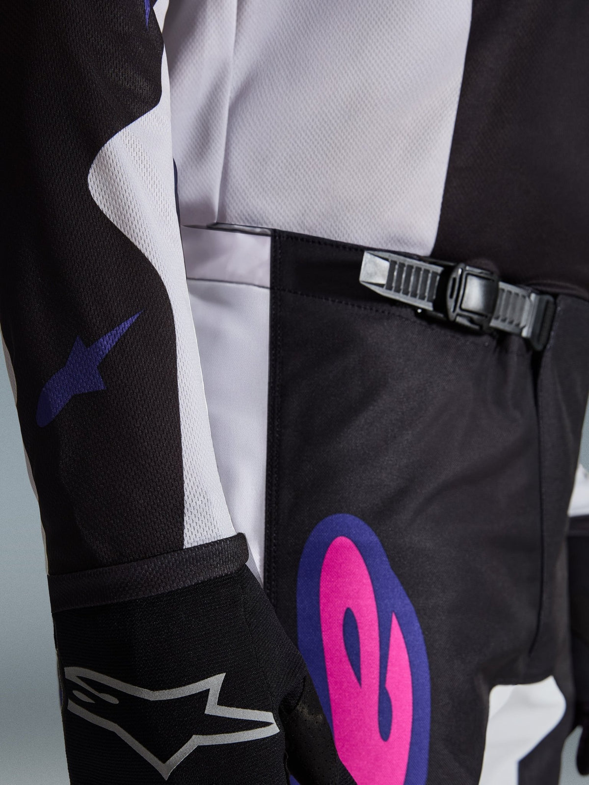 Alpinestars Fluid Grid Pantalon 2026 Panneaux Renforcés Noir Gris Clair Violet - MxProStoreParts