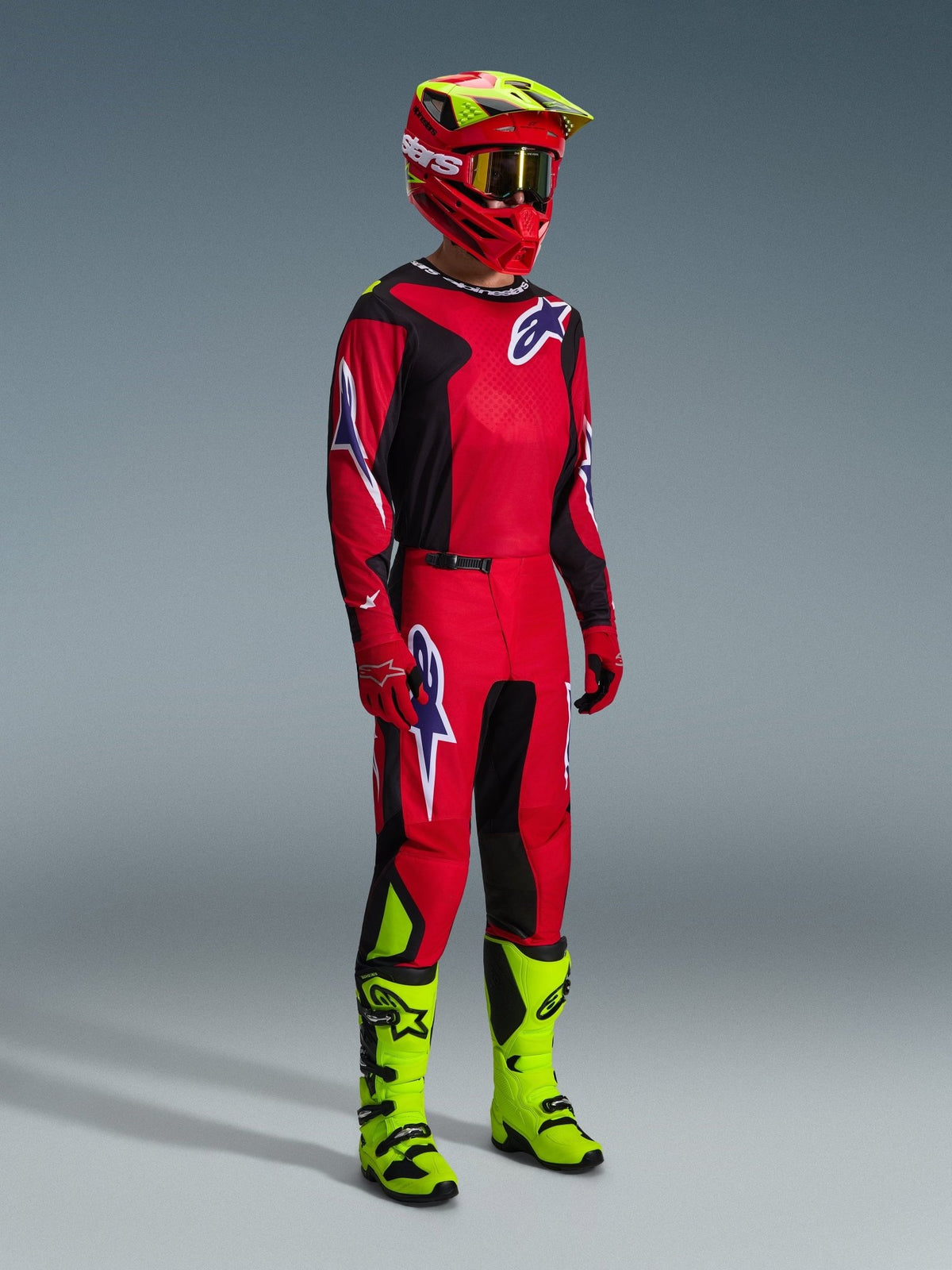 Alpinestars Fluid Grid Off-Road Pants Red, Black, Purple - MxProStoreParts