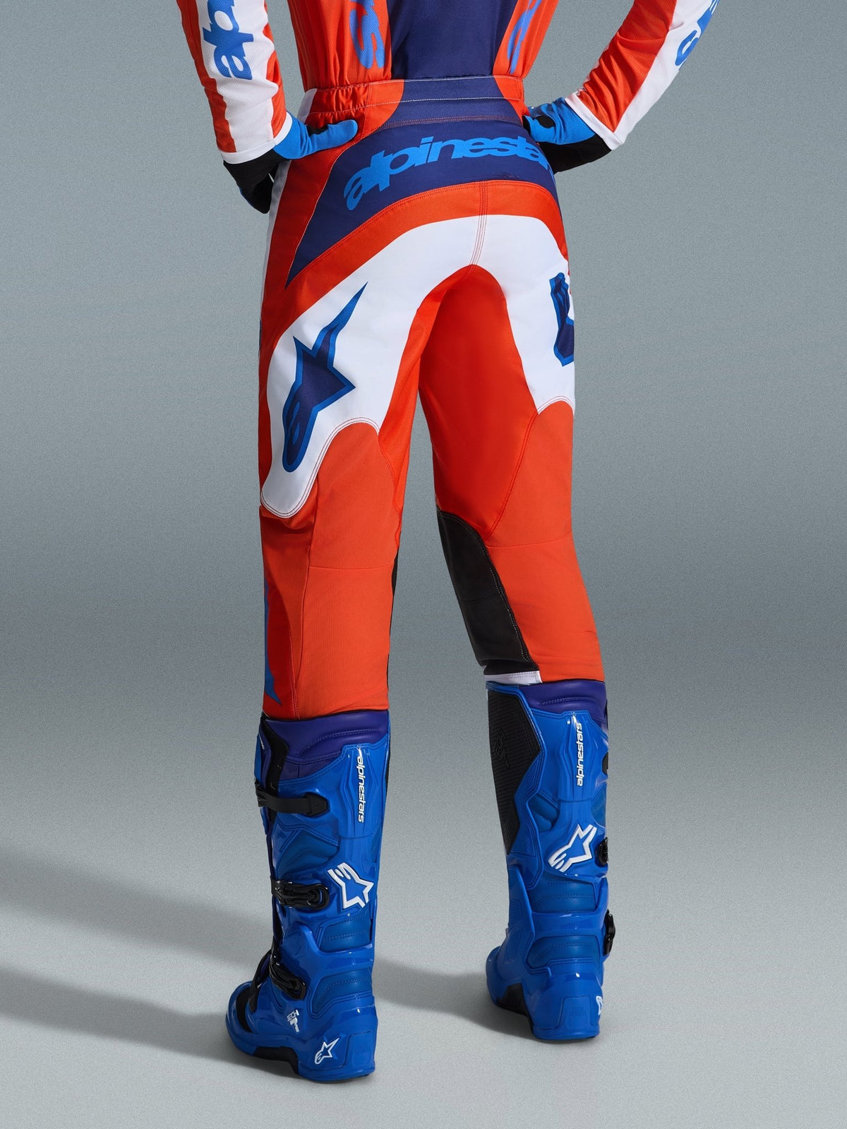 Alpinestars Fluid Grid Ergonomic Motocross Pants Orange UCLA Blue - MxProStoreParts