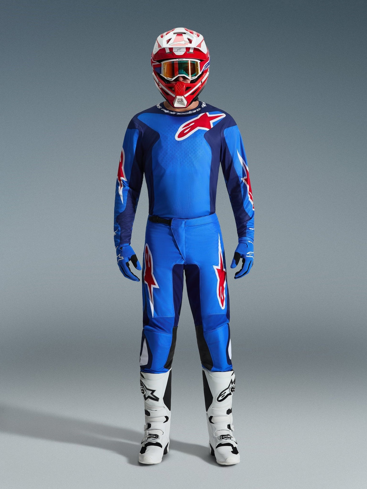 Alpinestars Fluid Grid Motocross Pants 2026 Blue Red - MxProStoreParts