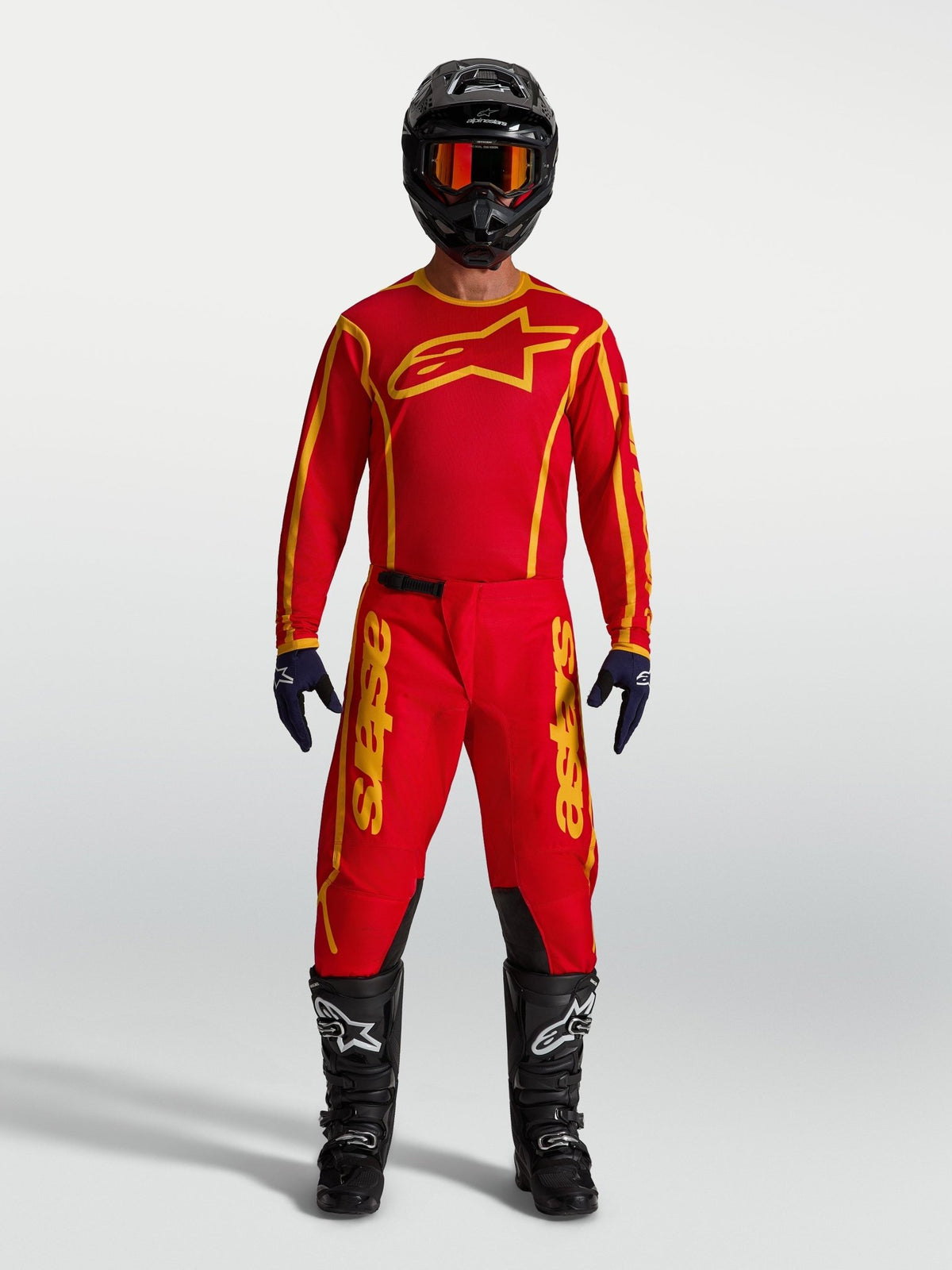 Alpinestars Fluid Apex V2 Pantalon 2027 Rouge Feu Or - MxProStoreParts