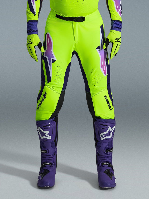Alpinestars Supertech Vista Pantalón de Motocross Amarillo Púrpura Negro - MxProStoreParts
