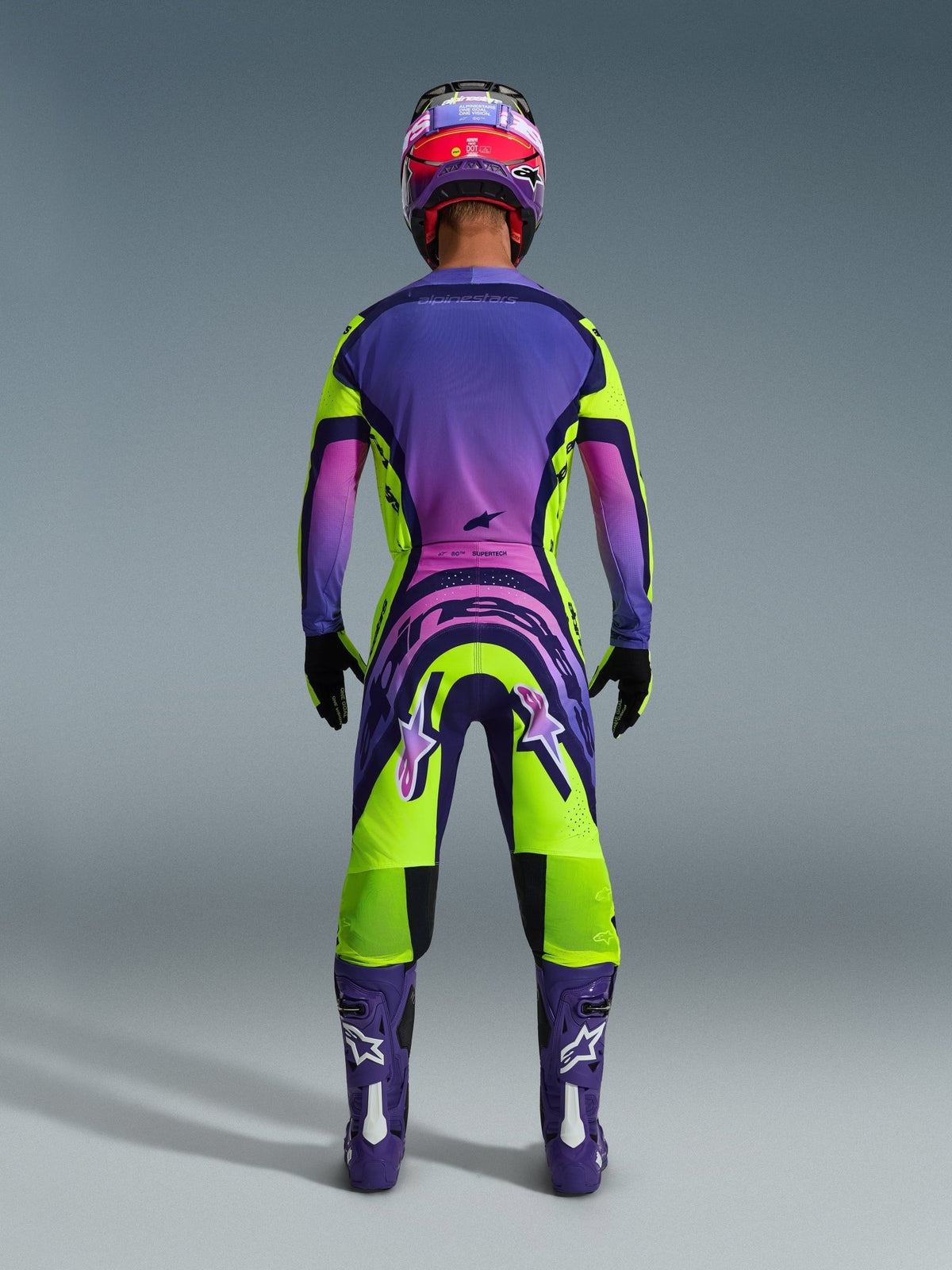 Alpinestars Supertech Vista Pantalón de Motocross Amarillo Púrpura Negro - MxProStoreParts