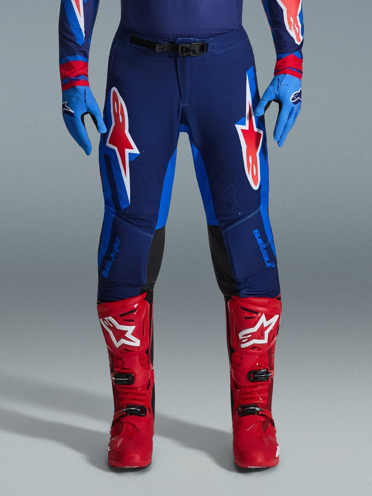Alpinestars Supertech Vista Pantalon Dark Navy Hot Coral Cobalt - MxProStoreParts